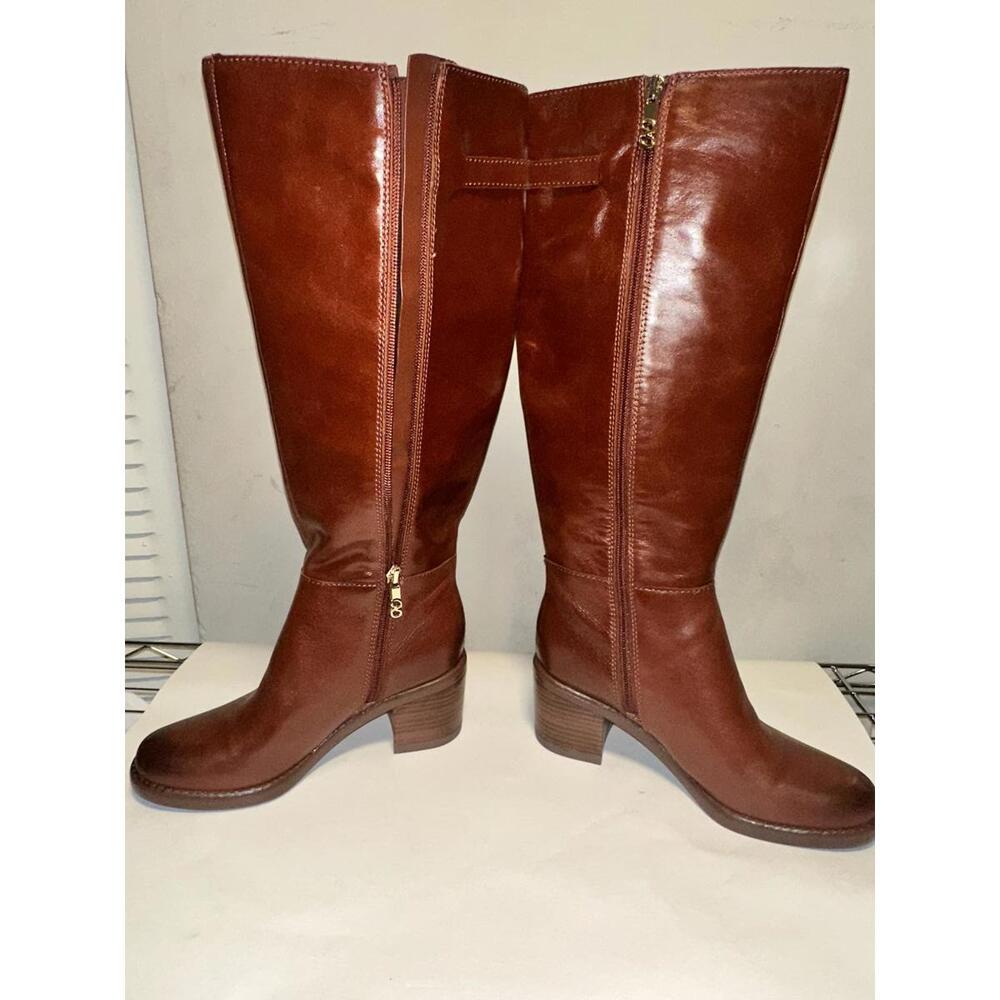 Naturalizer Womens Size 6 Classic Brown Leather Knee-High Boots with Block Heel